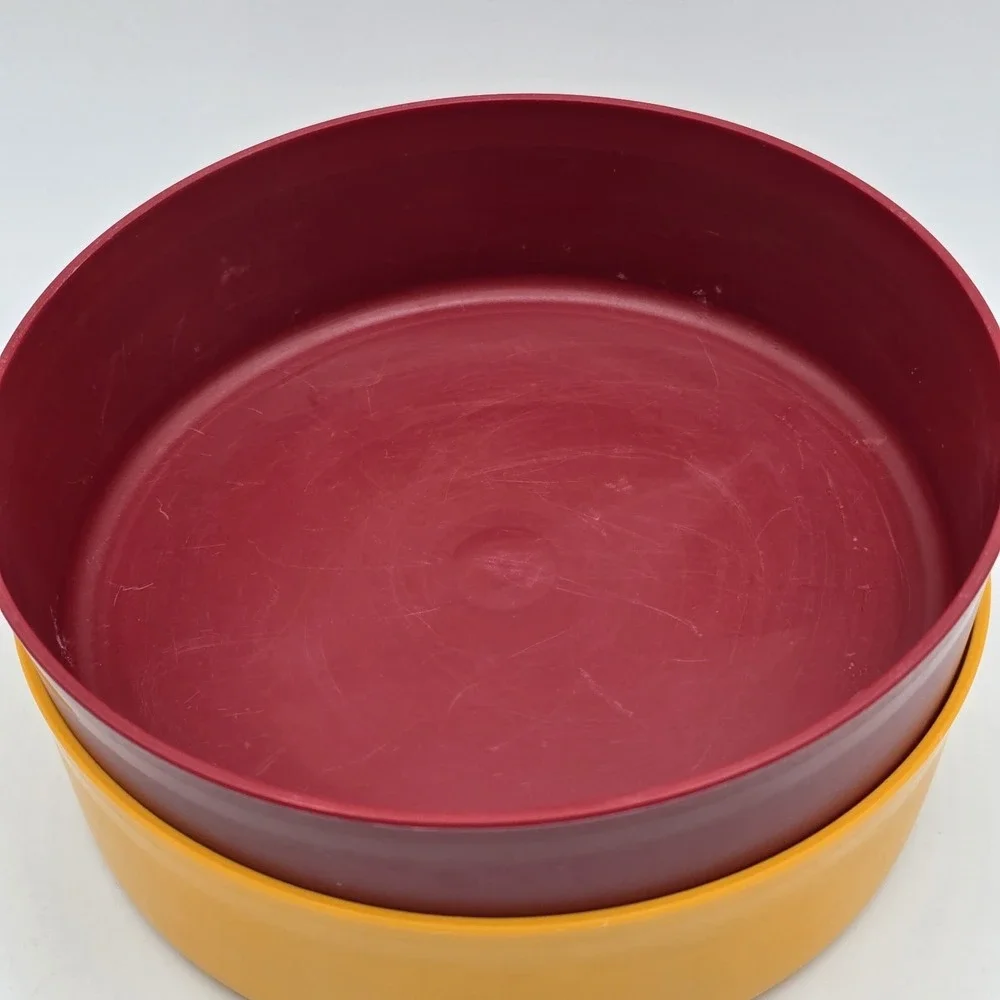 Vintage Tupperware #1405 Harvest Colors Wonder Cereal Bowl - Set Of 2 W Lids
